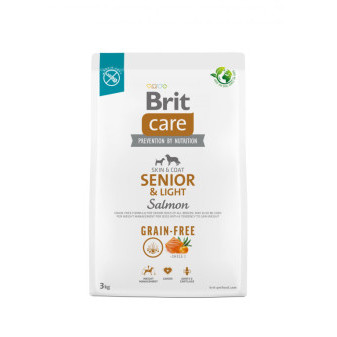 Brit Care Dog Grain-free Senior and Light - salmon and potato, 3kg