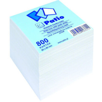 Kostka nelepená bílá - náhrada,  8x8, 800 listů