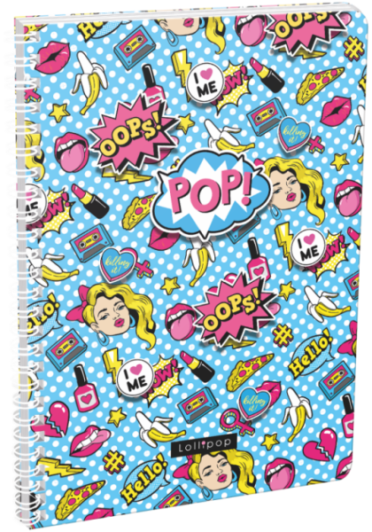 Blok A4 linka Lollipop Pop, spirála bok, 70 listů