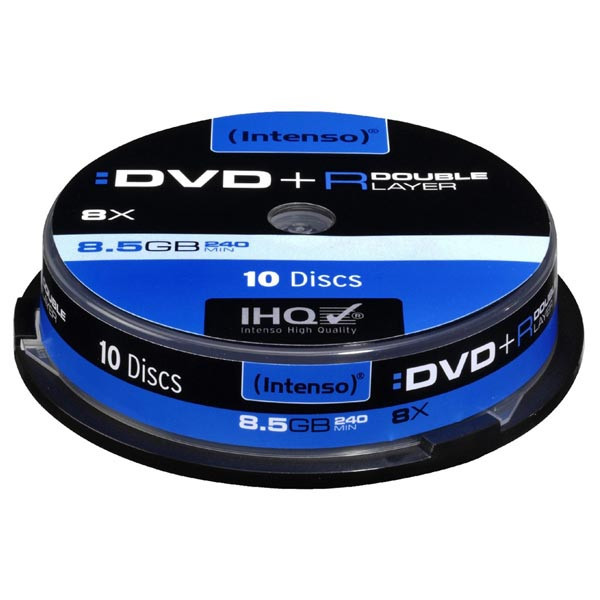 Intenso DVD+R, 4311142, 10-pack, 8,5GB, 8x, 12cm, Standard, cake box, pro archivaci dat