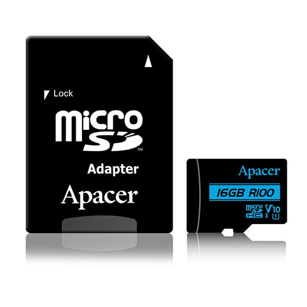 Apacer paměťová karta Secure Digital, 16GB, micro SDHC, AP16GMCSH10U6-R, UHS-I U1 (Class 10), V1