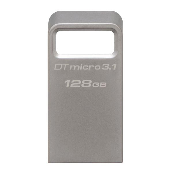 Kingston USB flash disk, USB 3.0 (3.2 Gen 1), 128GB, DataTraveler Micro, stříbrný, DTMC3/128GB,