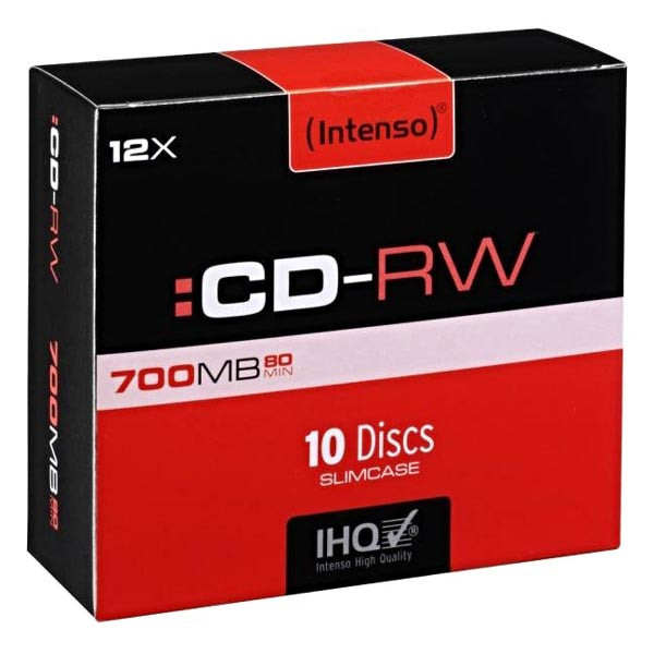 Intenso CD-RW, 2801622, DataLife PLUS, 10-pack, 700MB, 12x, 80min., 12cm, Scratch Resistant, bez