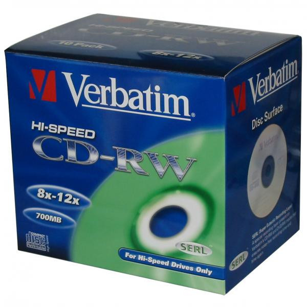 Verbatim CD-RW, 43148, DataLife PLUS, 10-pack, 700MB, Serl, 8-12x, 80min., 12cm, Scratch Resista