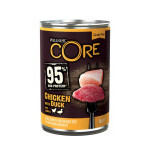 Konzerva Wellness Core Dog 95% Protein Adult kuře, kachna a mrkev 400g