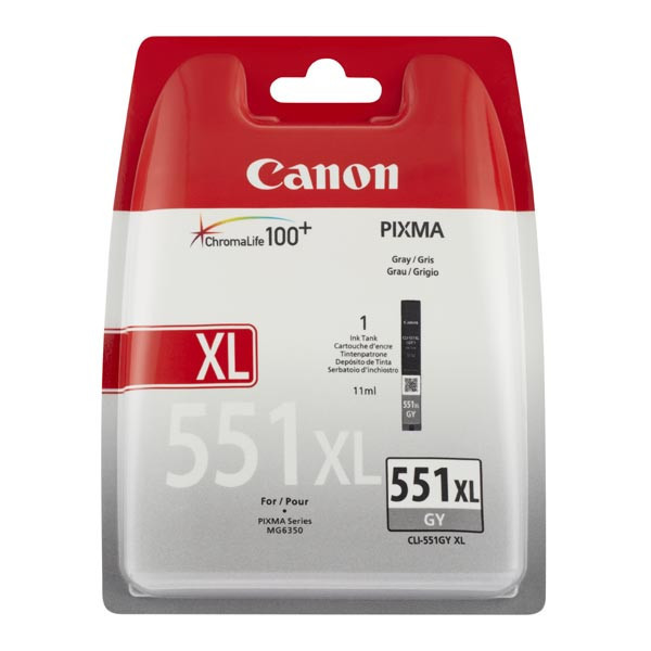Canon originální ink CLI551GY XL, grey, blistr, 11ml, 6447B004, high capacity, Canon PIXMA iP725