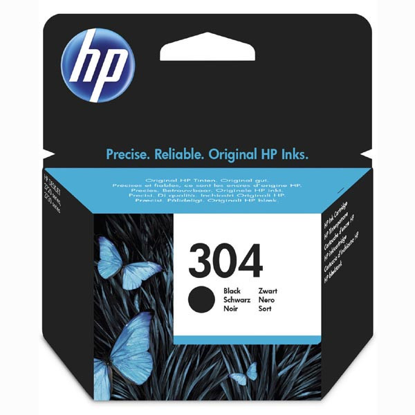 HP originální ink N9K06AE, HP 304, black, 120str., HP DeskJet 2620,2630,2632,2633,3720,3730,3732