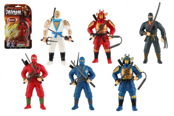 Figurka ninja plast 10cm s doplňky mix druhů na kartě 15,5x25,5x4cm