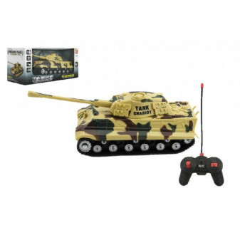 Tank RC PANTHER plast 25cm na baterie 27mHz se zvukem se světlem v krabici 28x13x12cm