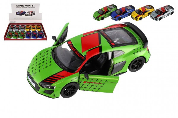 Auto Kinsmart 2020 Audi R8 Coupé 1:36 kov/plast 12,5cm 4 barvy na zpětné natažení