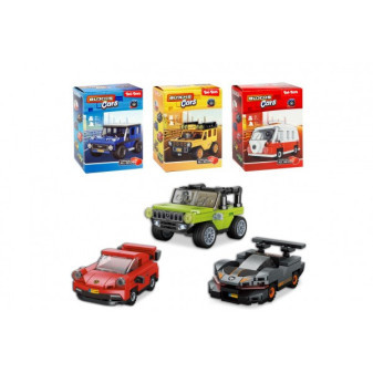 Stavebnice Blocks Cars - auta plast na zpětné natažení mix druhů v krabičce 10x13x6cm