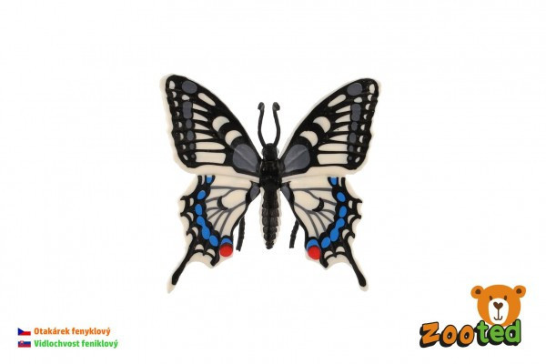 Motýl tropický Papilio/otakárek fenyklový zooted plast 8cm v sáčku