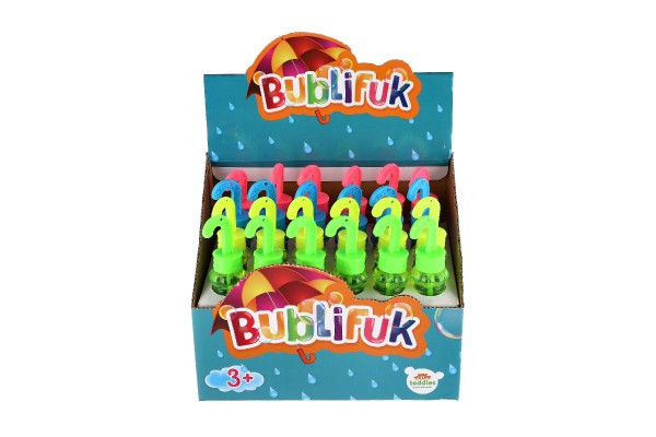 Bublifuk deštník plast 14cm 4 barvy 24ks v boxu