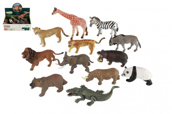 Zvířátka safari ZOO plast 13-18cm mix druhů 12ks v boxu