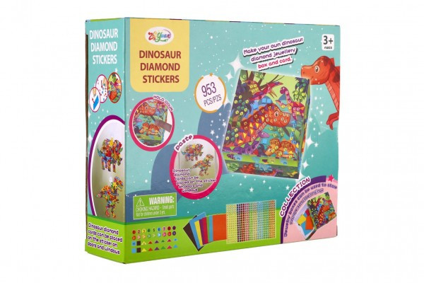 Kreativní sada diamantové malování Dinosaurus s nalepovacími diamanty v krabici 21x18x6cm