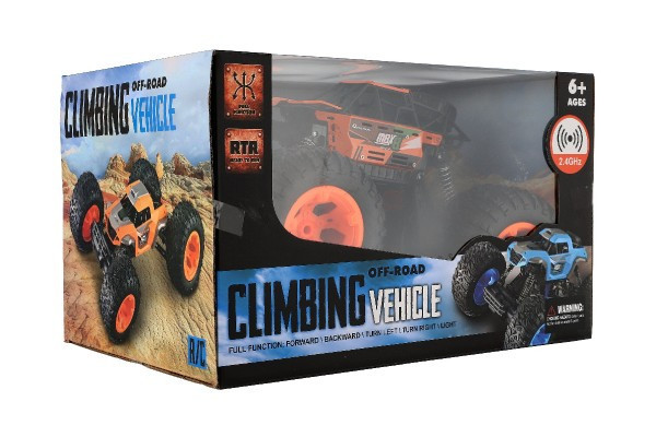 Auto RC Off-Road terénní 2,4GHz plast 32cm dobíjecí pack+baterie oranžové v krabici 38x23x26cm