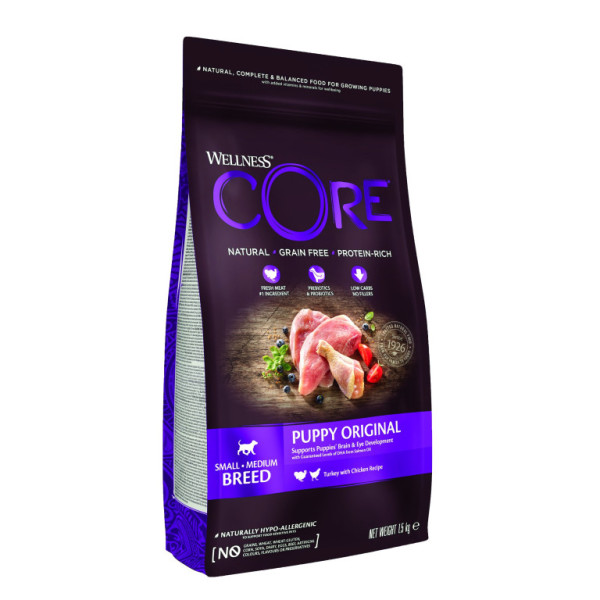 Wellness Core Dog Original Puppy Small&Medium krůta a kuře 1,5kg