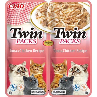 Kapsička Churu Cat Twin Packs - tuňák a kuře ve vývaru 80g