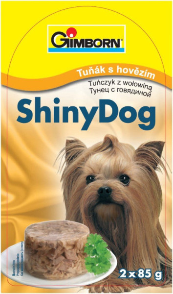 ShinyDog konzerva tuňák+hovězí 2x85g