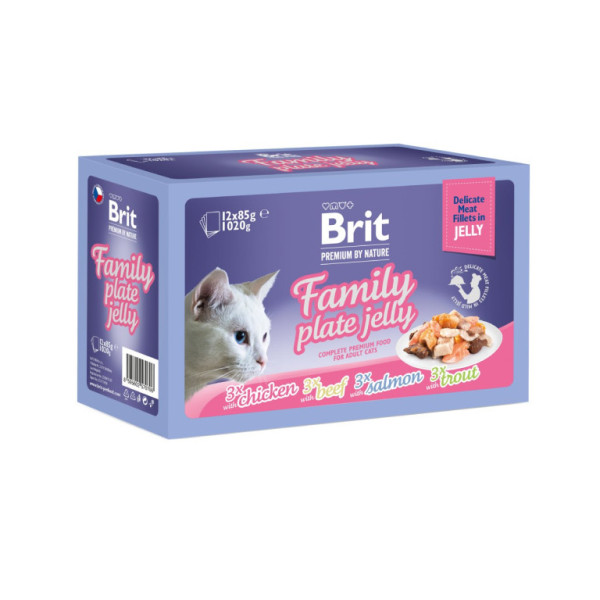 Brit Premium Cat Delicate Fillets in Jelly Family Plate 1020 g (12x85 g)