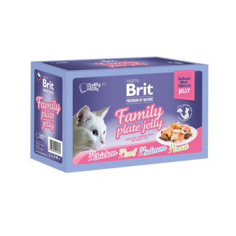 Brit Premium Cat Delicate Fillets in Jelly Family Plate 1020 g (12x85 g) EXP 07/25