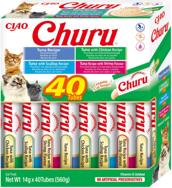 Churu cat masové pyré mix - tuňák, mořské plody 560g (BAL.)