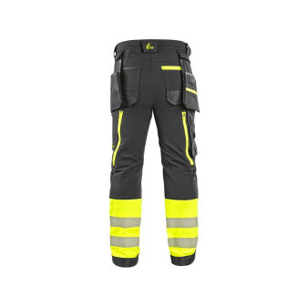 Kalhoty CXS NAOS HV pánské, černo-žlutá Hi-Vis, reflexní pruhy