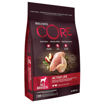 Wellness Core Dog Active Life All Breeds kuře a krůta 10kg