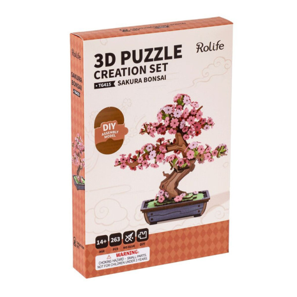 RoboTime 3D dřevěná skládačka Bonsaj sakura