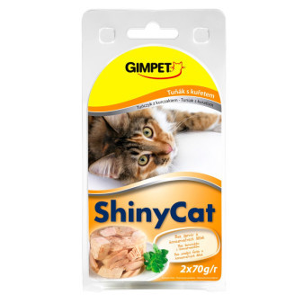 ShinyCat konzerva tuňák+kuřecí 2x70g