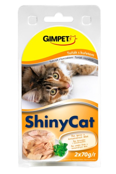 ShinyCat konzerva tuňák+kuřecí 2x70g