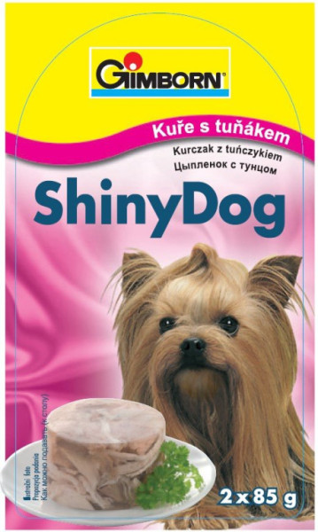 ShinyDog konzerva kuřecí+tuňák 2x85g