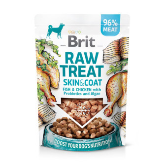 Brit RAW TREAT Skin&Coat Freeze-dried treat and topper Fish&Chicken 40 g