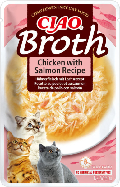 Kapsička Churu Cat Broth - kuře, losos 40g