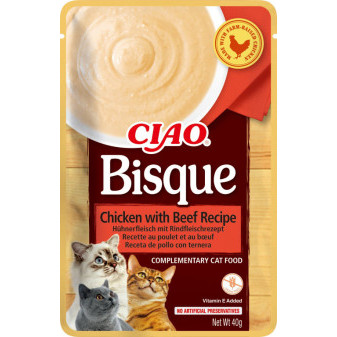 Kapsička Churu Cat Bisque - kuře, hovězí 40g