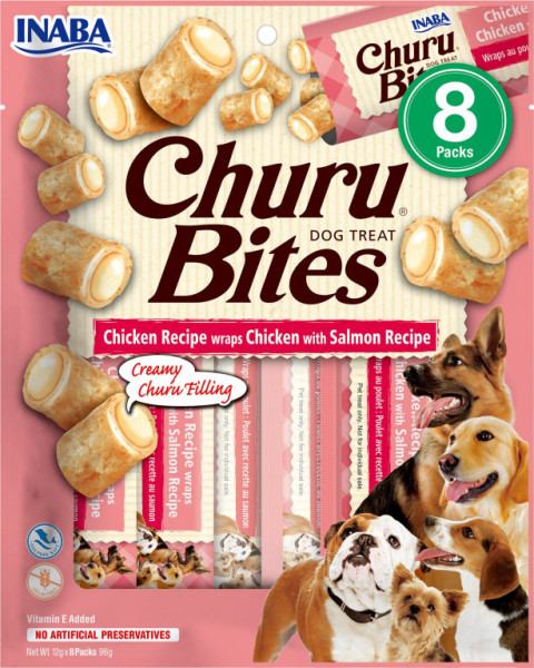 Churu dog Bites - kuře, losos 96g