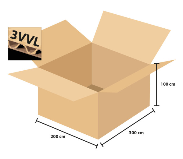 Krabice kartonová 3 vrstvá 300x200x100 mm