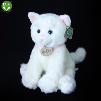 Plyšová kočka sedící bílá 25 cm ECO-FRIENDLY