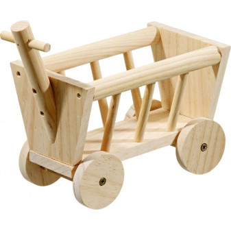 FLAMINGO doplněk pro hlodavce vozík NATURE WOOD MANGER HANDCART 20cm