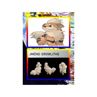 3D figurka pokemona: Growlith Hráčská karta