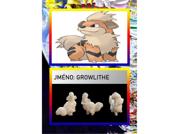 3D figurka pokemona: Growlith Hráčská karta