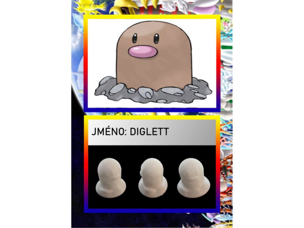 Figurka Diglett + karta  - 3D postavička