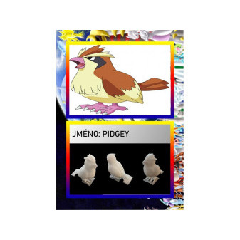 3D figurka pokemona: PIDGEY Hráčská karta