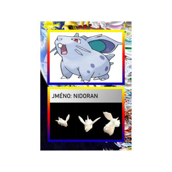 3D figurka pokemona: NIDORAN Hráčská karta