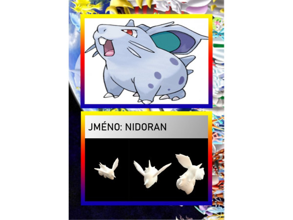 3D figurka pokemona: NIDORAN Hráčská karta