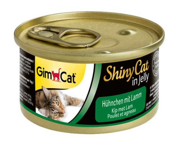 Konzerva SHINY CAT kuře s jehněčím 70g