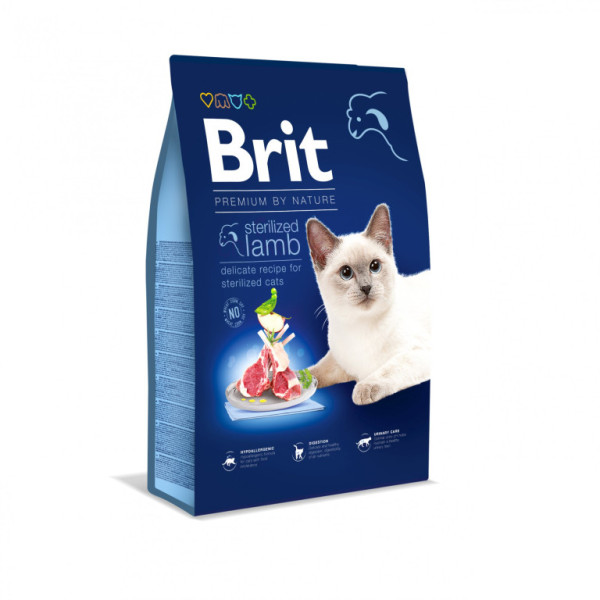 Brit Premium by Nature Cat Sterilized Lamb, 8 kg