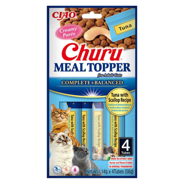 Churu Cat Meal Topper tuňák s hřebenatkou 4x14 g