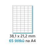 Etiketa 38,1x21,2mm/100ks bílá, Labels 1/65