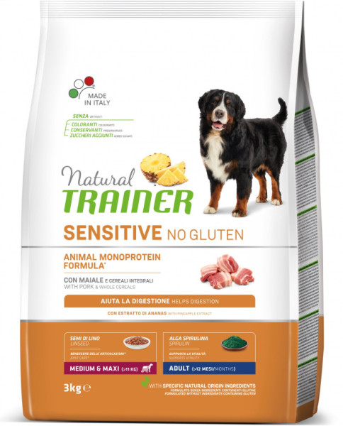 Trainer Natural Sensitive No gluten Adult Medium/Maxi vepřové 3kg